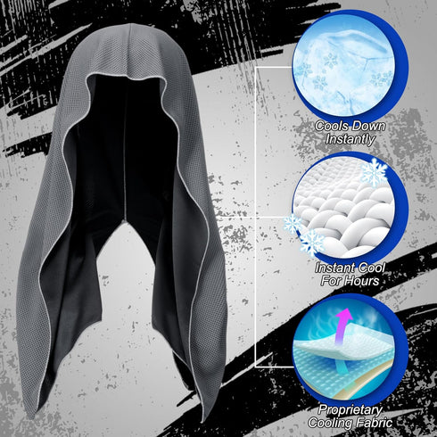 6 Bencailor Pcs Cooling Hoodie Towel for Face Sport Hood Towel Cooling Towels Neck Cooler Cooling Neck Wraps Soft