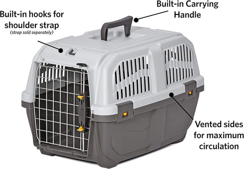 MidWest Homes for Pets Skudo Plastic Carrier, 22-Inch, for XS Dog Breeds up to 12 Pounds