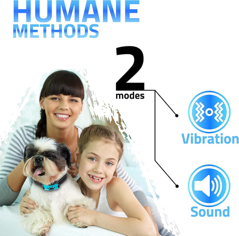 Rechargeable Anti Bark Collar - No Shock Training Dog Collar for Small Medium Large Dogs, 2 Pack Blue Orange