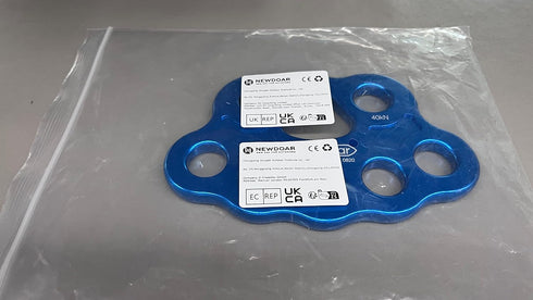 NewDoar 40KN Paw Rigging Plate with 4/5 Holes for Rock Climbing Gear, 8 Holes, Blue