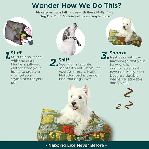 molly mutt Huge Dog Bed Stuff Sack, Durable, Washable, 45.0"L x 36.0"W x 5.0"Th