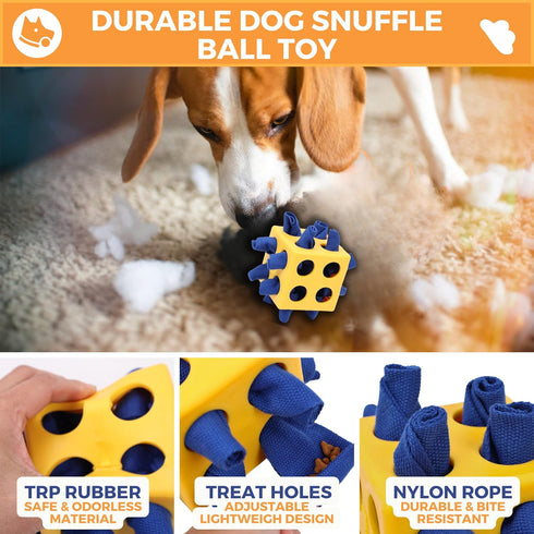 Fossa Dog Enrichment Puzzle Toy - Interactive Snuffle Ball for Dogs - Encourages Stimulation and Food Foraging Skills