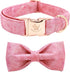 Elegant little tail Pink Colorful Dog Collar, Comfortable Adjustable Soft Bowtie Collar for Small Dogs