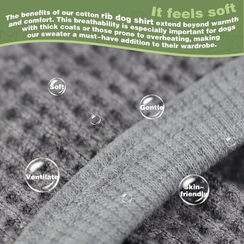Cozy Dog Shirts for Small Puppies, Stretchable Gray Attire, Easy-On Design, Ideal for Chihuahuas and Yorkies, Medium