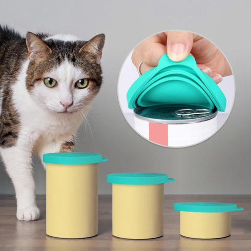 Pet Food Lids - Aqua Saltwater 2 Pack, Bone Appetit Wet Food Can Covers