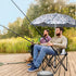 Double Folding Beach Chairs,Portable Double Folding Picnic Chairs Beach Camping Chair W/Umbrella Mini Table Beverage