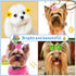 80pcs Dog Flower Bows, Bulk Holiday Small Dog Hair Bows with Rubber Bands, Mix Cute Bunny Pattern Puppy Dog Bows for Festival Pet Dog Cat Hair Grooming Accessories
