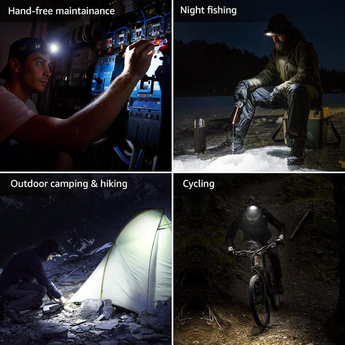 LE 320015 Battery Powered Headlamp, 1500Lux Super Bright LED Head Lamp with Red Light for Outdoor Camping