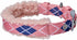 Blueberry Pet Soft & Comfy Scottish Argyle Fleece Padded Dog Collar - Pink, Neck 13-16.5", for Medium Breed