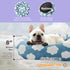 Lesure Donut Small Dog Bed - Round Calming Cat Beds with Jacquard Shaggy Plush & Anti-Slip Bottom, Blue, 30 Inch