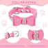 9 Pieces Pink Rhinestones Dog Collar PU Leather Girl Puppy Collars Bling Crystal Cat Dog Collar with Bow Bone Heart Flower for Pets Dogs Cats Collar Accessories, X-small