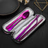 Travel Utensils Reusable Silverware Set - Portable Cutlery Set with Waterproof Carrying Case for Lunch Boxes