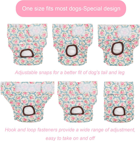 3 Pack CuteBone Dog Diapers Female Washable Small Medium Large Reusable Doggie Diapers Puppy Period Pants for Doggy