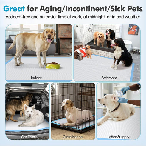 36"x36" 30 Counts Gimars XXXXL Thicken Heavy Absorbency Dog Pad Extra Large- Jumbo Disposable Polymer Quick Dry No
