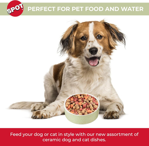 SPOT by Ethical Products - Heavy Ceramic High Gloss Dog Bowl Cat Bowl Durable Dog Food and Water Pet Dish - Dishwasher Safe – Trending Styles - SPECKLED DOG DISH 7""