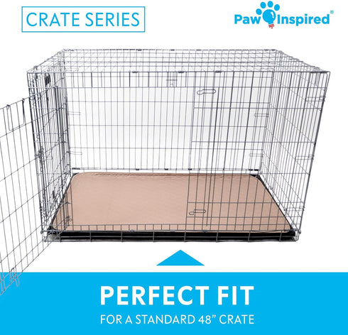 (2 Pack), 48 Inch (47x29 Inch, Pack 2) Paw Inspired Washable Crate Liners for Dogs Leakproof, Non-Slip Pee Pads
