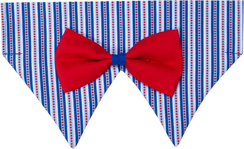 Blueberry Pet Iconic High Street Fashion Adjustable Dog Bandana Collar with Bow Tie, Medium, Neck 14.5"-20"