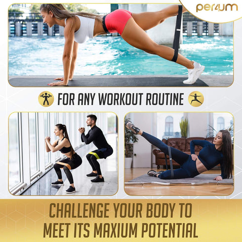 Workout Bands for Women - Fitness Gifts: Fabric Bands for Pilates, Yoga, Boxing with Light, Medium, Heavy Options