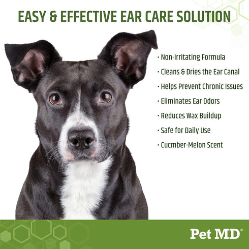 Pet MD Dog Ear Cleaner Wipes - 100 Count - Otic Cleanser with Aloe and Eucalyptus for Dogs
