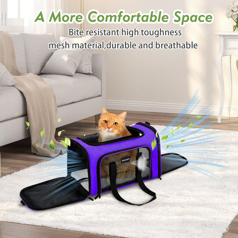 Soundy 15Lbs Dog Carrier Cat Carriers Airline Approved Pet Carrier for Small Medium Dogs Cats Under Puppies Collapsible