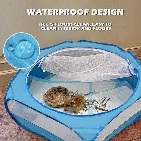 UWE Small Animal Playpen, Chicken Brooder Box with Cover Top, Portable Outdoor Exercise Pet Cage Tent, Waterproof
