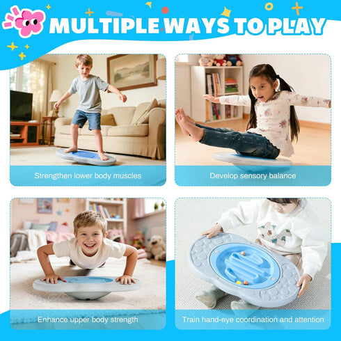 3 3 3+, 140 Lbs Balance Board Maze for Kids, Wobble Board with Balls, Replacement Labyrinth Boards, Indoor Active Play
