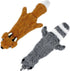 Best Pet Supplies 2-in-1 Stuffless Squeaky Dog Toys, Soft Durable Fabric for Small, Medium, Large Pets, Fox & Raccoon