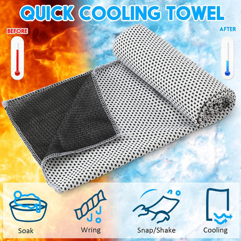20 Pack 40'' 12'' Redbaker Cooling Towel for Neck and Face Hot Weather x Soft Breathable Chilly Ice Towel with Bag