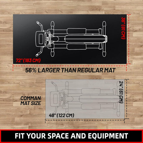 Treadmill Mat - 7'x3'/6.3'x32.5'/6'x3'/5.8’x2‘/4'x2', 6mm Thick High-Density Mat for Exercise Bike and Gym Flooring