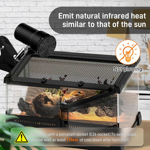 25W Ceramic Heat Emitter Bulbs, Reptile Heat Lamp for Terrariums, Coops, 2 Pack for Lizards, Dogs, Cats