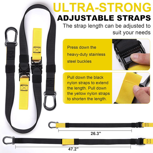 Home Resistance Training Kit, Full-Body Workout with Suspension Trainer Straps, Door Anchor, Handles, Carrying Bag