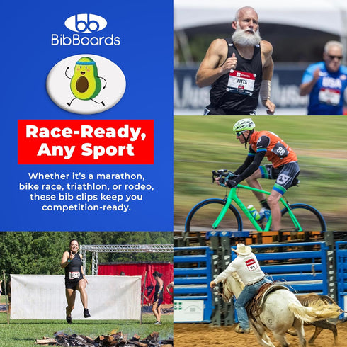 (4pcs) bibSNAPS Race Bib Clips - Safety Fasteners, Secures Running, Marathon, Cycling & Event Number, Non Magnetic