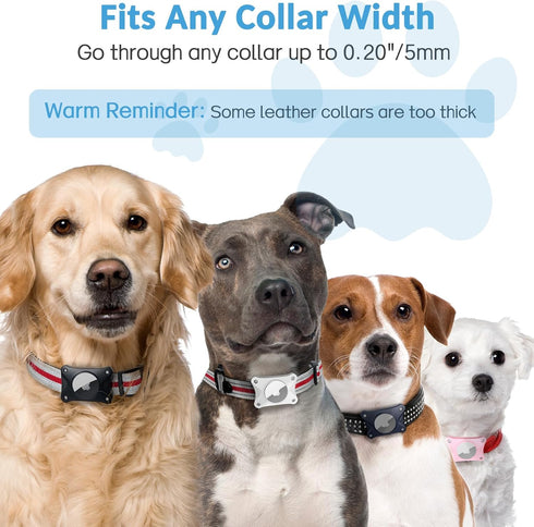 Ultra-Durable Airtag Dog Collar Holder, Personalized Protective Case for Pet Collar, IPX7 Waterproof Tracker Fits All