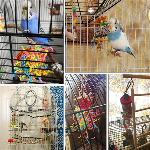 YUEPET 4 Pack Bird Shredder Toys - Small Parrot Chewing Toys for Parakeets, Parrotlets, Lovebirds, Cockatiels