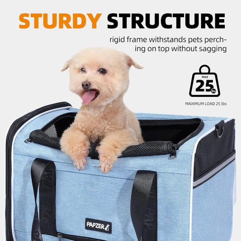 18x11x11 Inch Top Loading Medium Cat Carrier with Privacy Curtain, Soft-Sided Small Pet Travel Crate Vet Approved