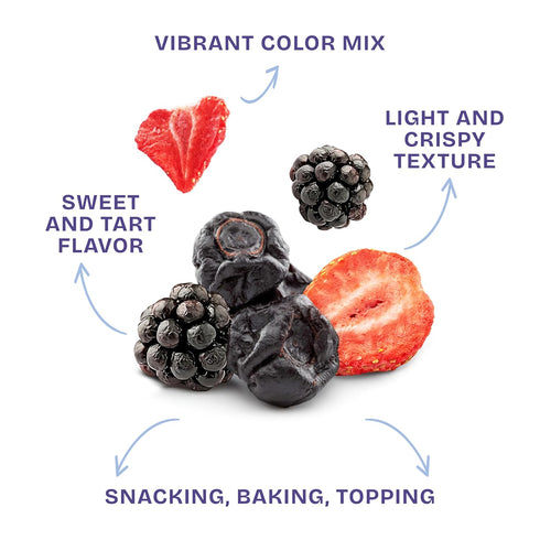 100% 0.56 oz 4 pack Drybox Freeze Dried Mixed Berries | Natural Fruit | Freeze Dried Berry Source | No Sugar