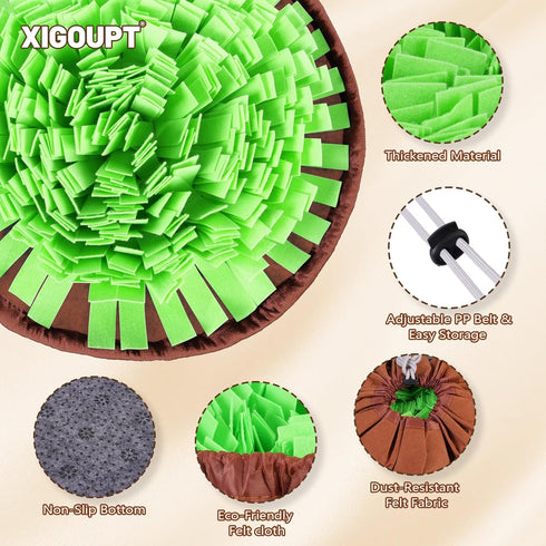 XIGOUPT Snuffle Mat for Dogs Cats, Interactive Pet Non Slip Sniff Mat for Slow Eating Cognitive Puzzle Feeder