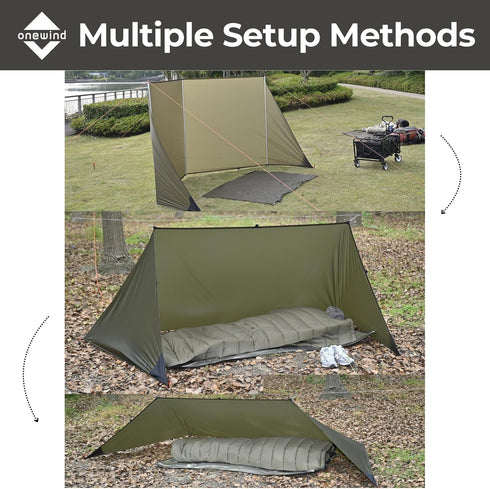 Onewind Emergency Shelter, Lightweight Reusable Rainproof Windproof Tent for Camping, Hiking, Backpacking