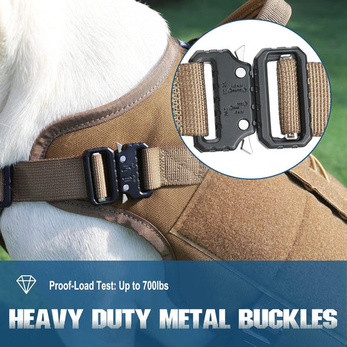 PETNANNY Tactical Dog Harness, Service Dog Emotional Support Vest for Medium Large Dogs, No Pull Molle Training Vest,