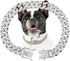 Dog Chain Collar, Silver Dog Necklace Diamond Cuban Link 13mm Wide Metal Pet Collar for Large Medium Small Dogs