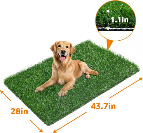 43.7in 27.6in 45x29in Tray(1 Pack) LOOBANI x Replacement Artificial Grass Puppy Training Pads, Quickly Absorbency