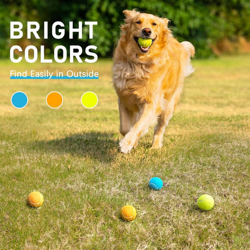 PrimePets Squeaky Balls for Dogs, 2.5 Inch Interactive Tennis Toys for Medium, Large Dogs