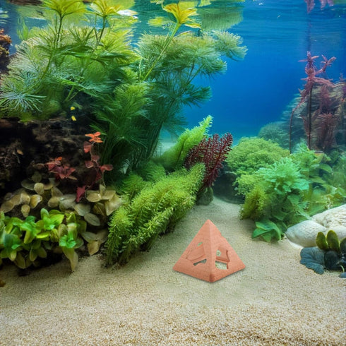 FOMIYES Aquarium Shrimp Breeding Cave and Fish Hiding Shelter Ceramic Pyramid Ornament for Fish Tank Breeding Habitat