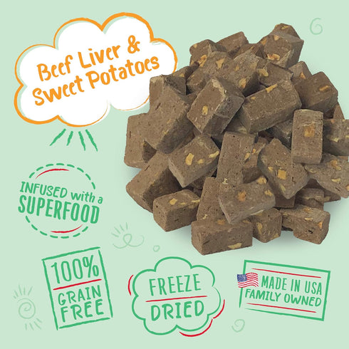 Charlee Bear Meaty Bites Dog Treats, Beef Liver & Sweet Potatoes, 2.5oz