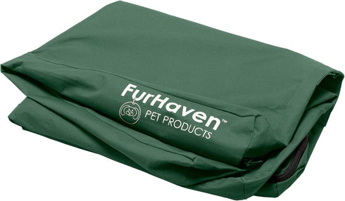 Furhaven Replacement Dog Bed Cover, Water-Resistant Oxford Polycanvas Mattress, Washable Indoor/Outdoor, Large, Forest