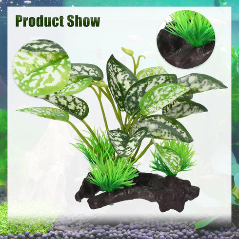 Aquarium Plastic Plants, Driftwood Betta Silk Plants, Silk Plants Aquarium Set Decor, Silk Aquarium Plants for Betta Fish (Green, 5pcs) by CAPASTEC