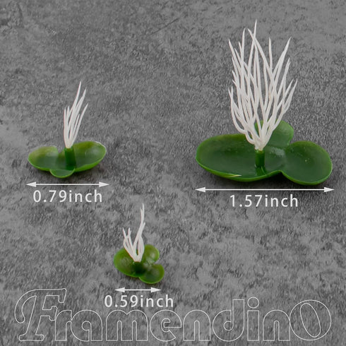 Framendino 36 Pack Artificial Mini Duckweed with Root for Aquarium Fish Tank Decor