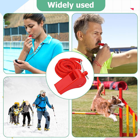 Zyghjort 50 Pack 120db Plastic Whistles for Coaches, Loud Crisp Sound Sports Whistles Bulk with Lanyard, for Lifeguard