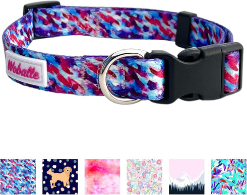 Classic Adjustable Pet Collar, Durable Comfortable for Small Medium Large Dogs, Washable Polyester with Easy Buckle