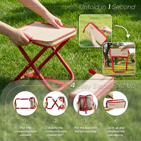 12.6-Inch 200LB Portable Stool Camping Stool,Mountaineering and Hiking Portable Folding Stools for Outdoor Gardening